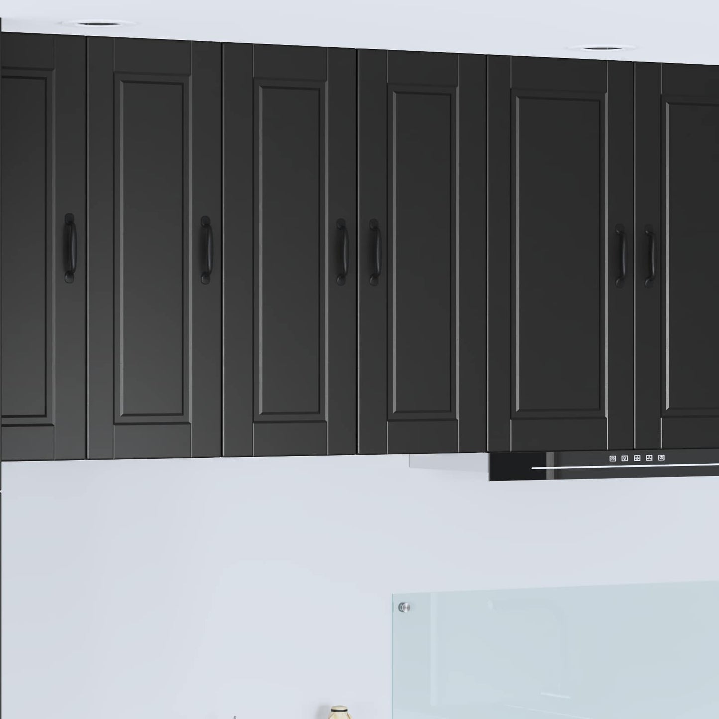 Armadietto a muro PORTO Nero 30 x 31 x 80 cm Legno multistrato | homemem39