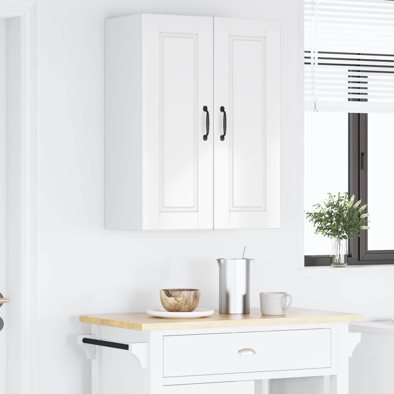 Armadietto a muro PORTO 2 pcs Bianco Lucido 30 x 31 x 80 cm | homemem39