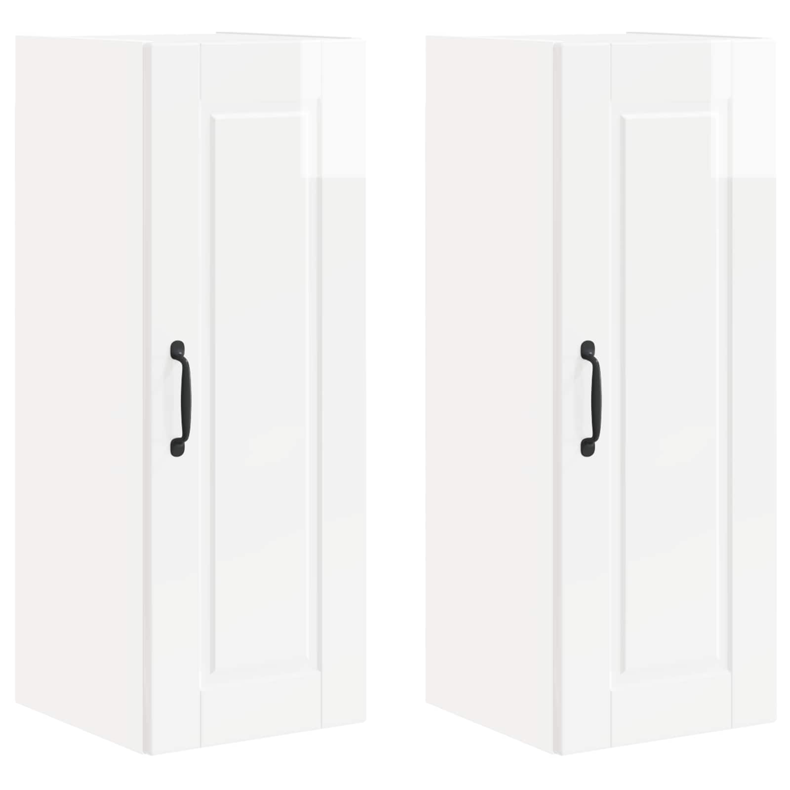 Armadietto a muro PORTO 2 pcs Bianco Lucido 30 x 31 x 80 cm | homemem39