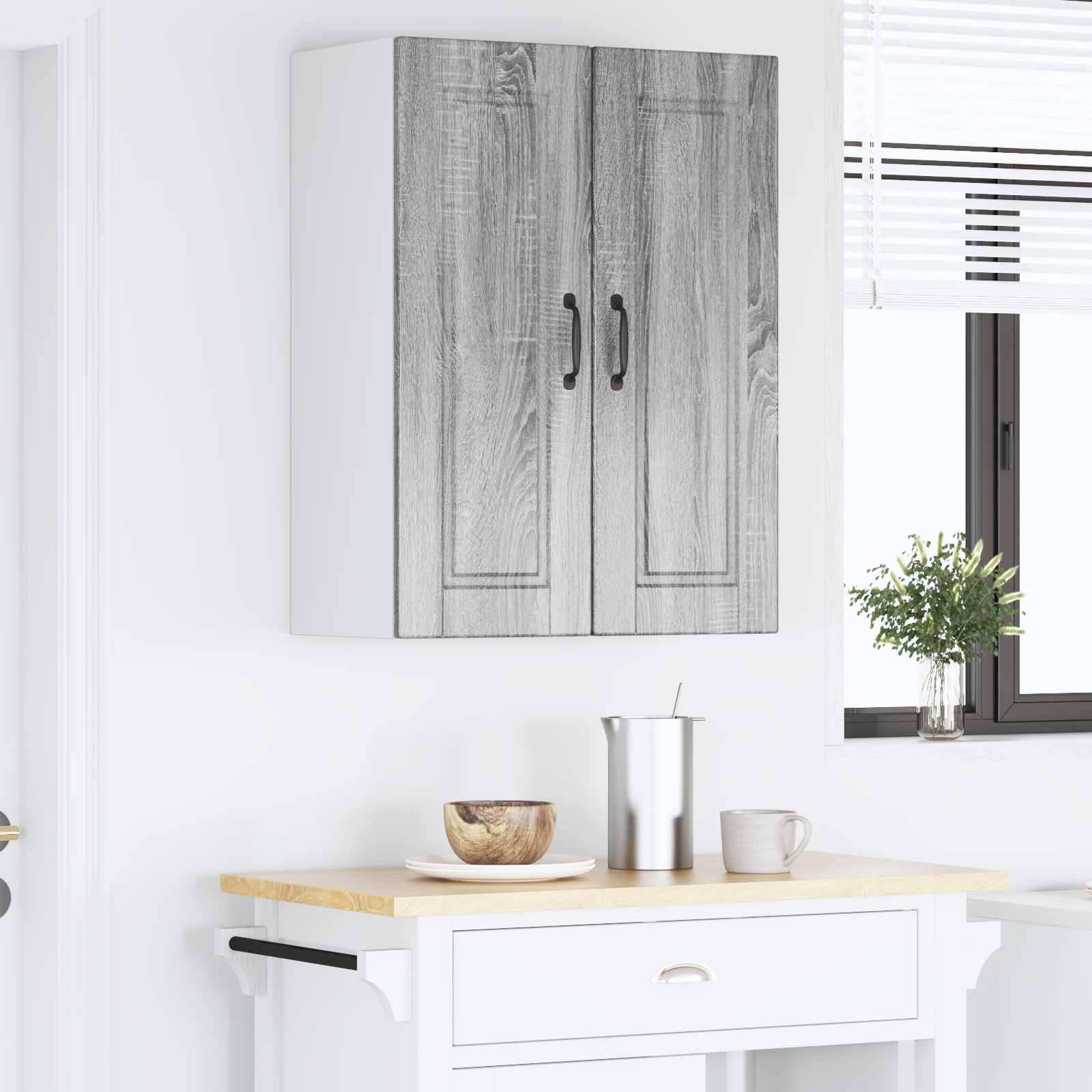 Armadietto a muro PORTO 2 pcs Grigio Sonoma 30 x 31 x 80 cm | homemem39