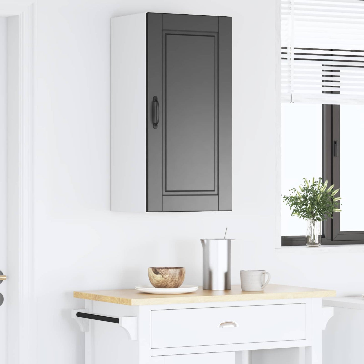 Armadietto a muro PORTO Nero 40 x 31 x 80 cm Legno multistrato | homemem39