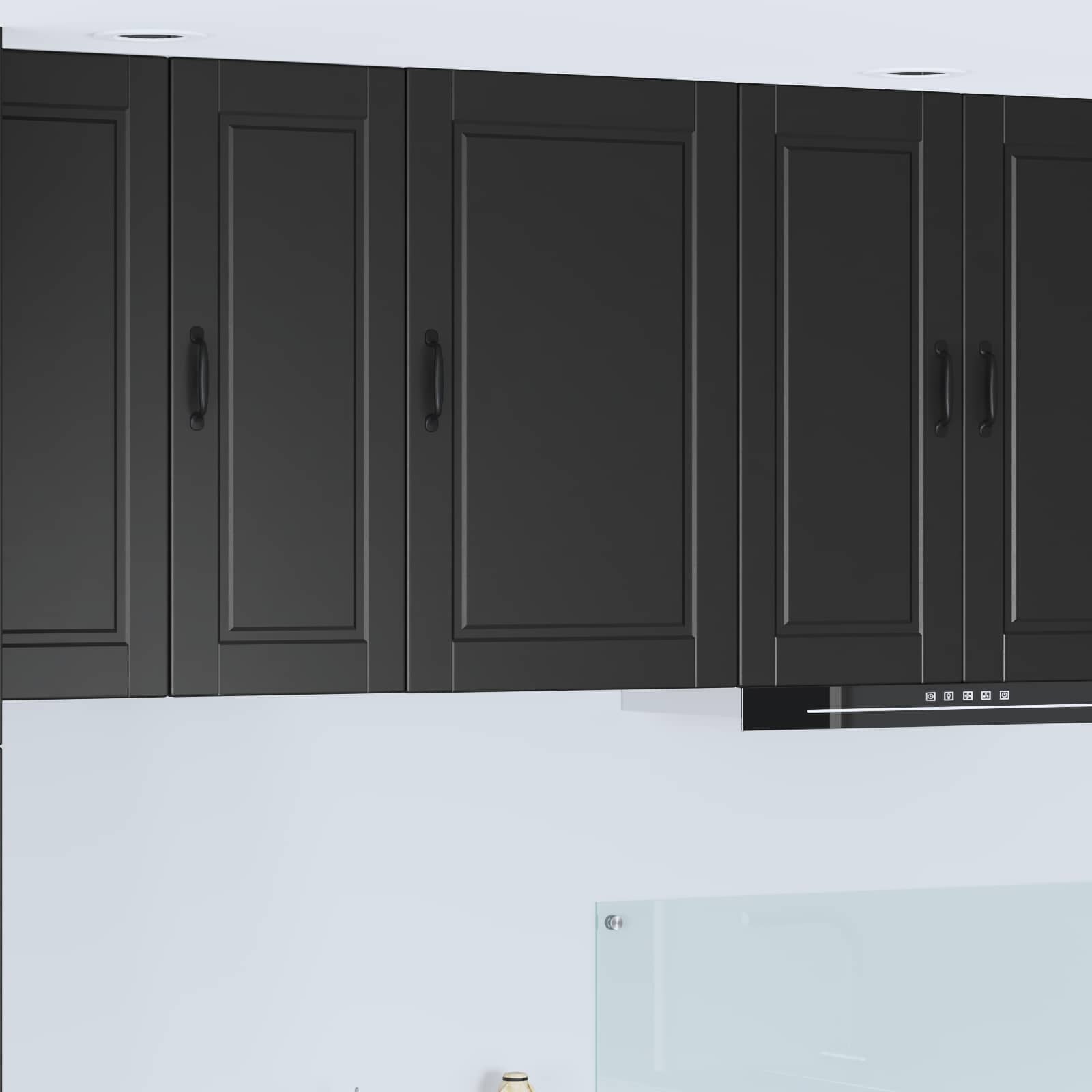 Armadietto a muro PORTO Nero 50 x 31 x 80 cm Legno multistrato | homemem39