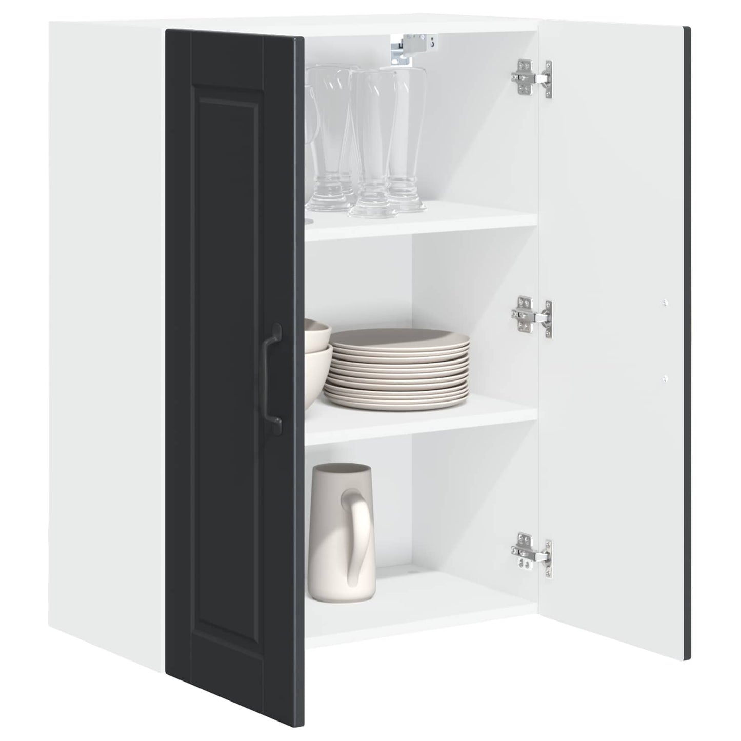 Armadietto a muro PORTO Nero 60 x 31 x 80 cm Legno multistrato | homemem39