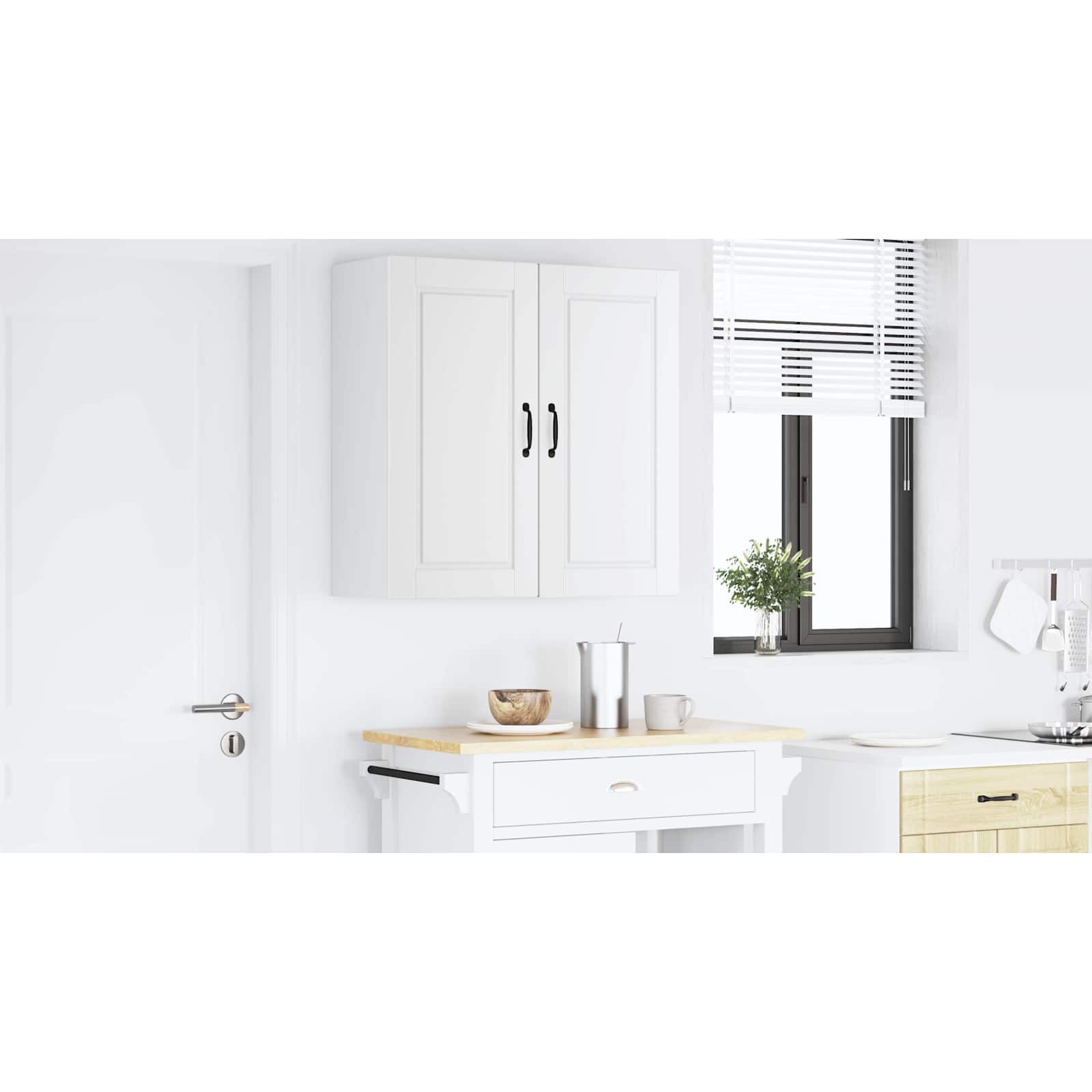 Armadietto a muro PORTO Bianco 80 x 31 x 80 cm | homemem39