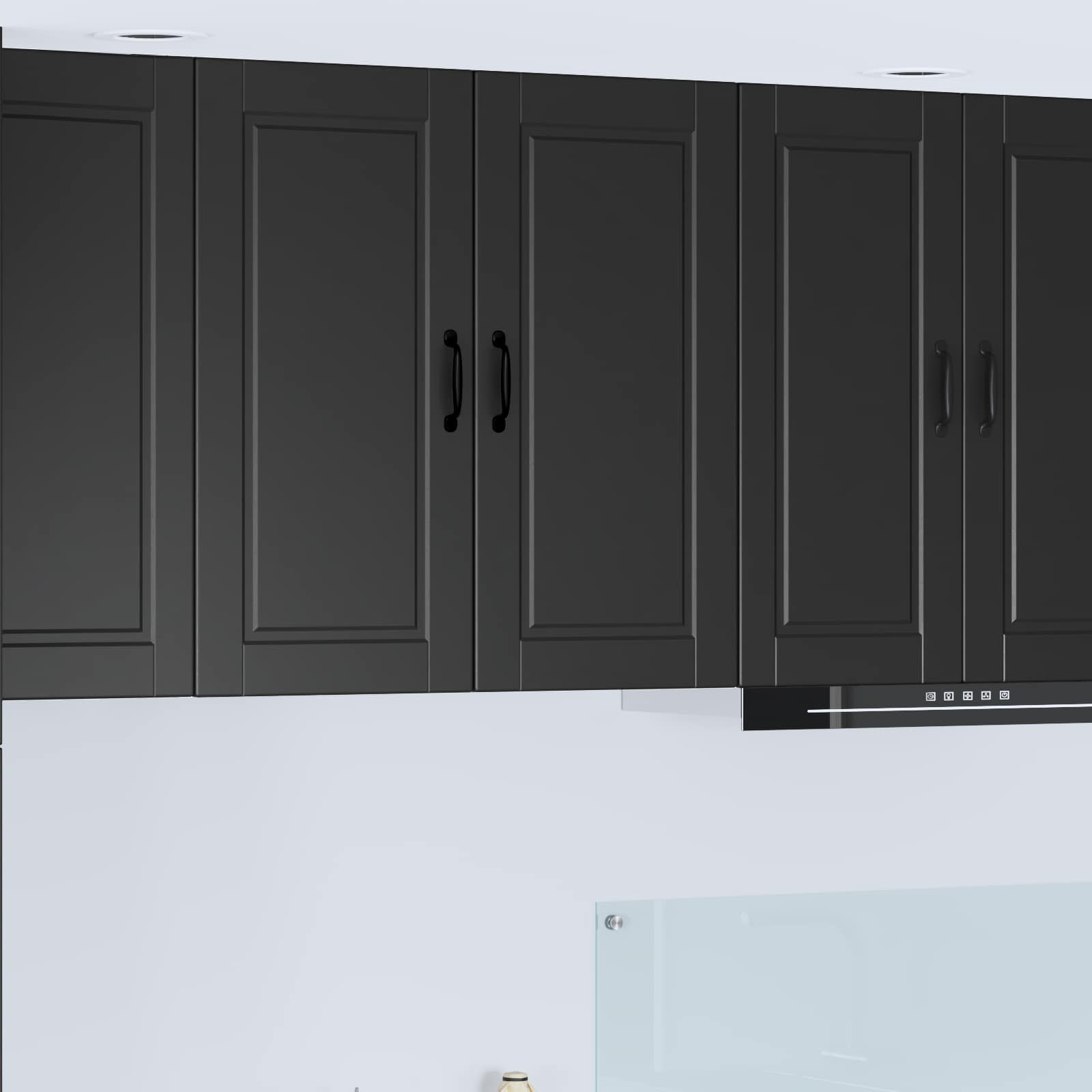Armadietto a muro PORTO Nero 80 x 31 x 80 cm Legno multistrato | homemem39