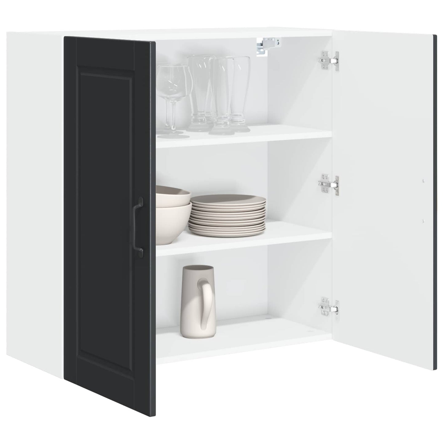Armadietto a muro PORTO Nero 80 x 31 x 80 cm Legno multistrato | homemem39