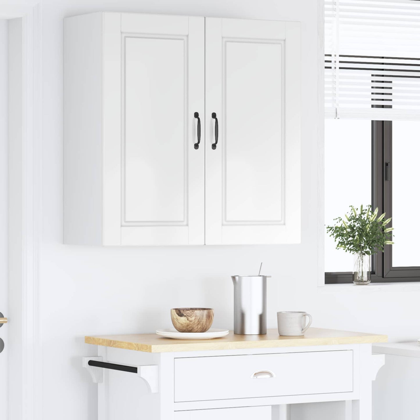 Armadietto a muro PORTO Bianco Lucido 80 x 31 x 80 cm | homemem39