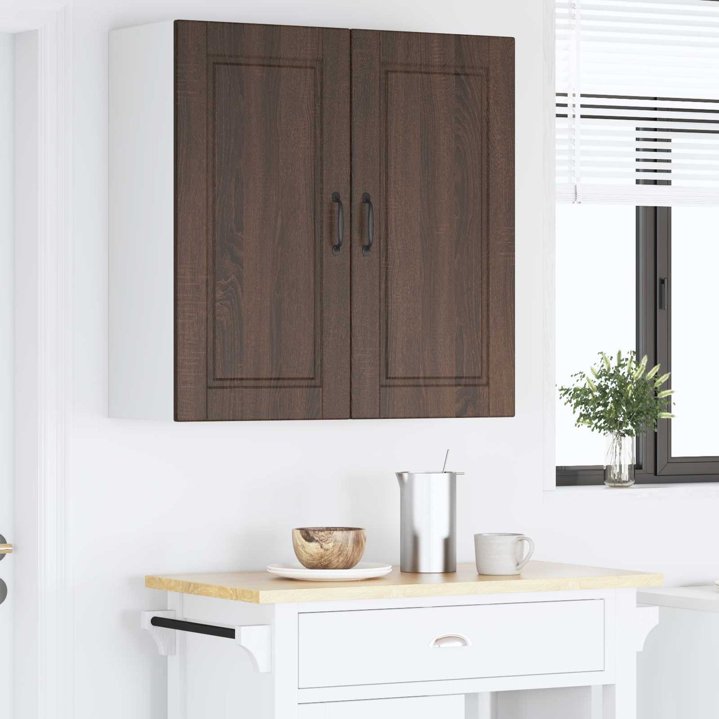 Armadietto a muro PORTO Rovere Marrone 80 x 31 x 80 cm | homemem39