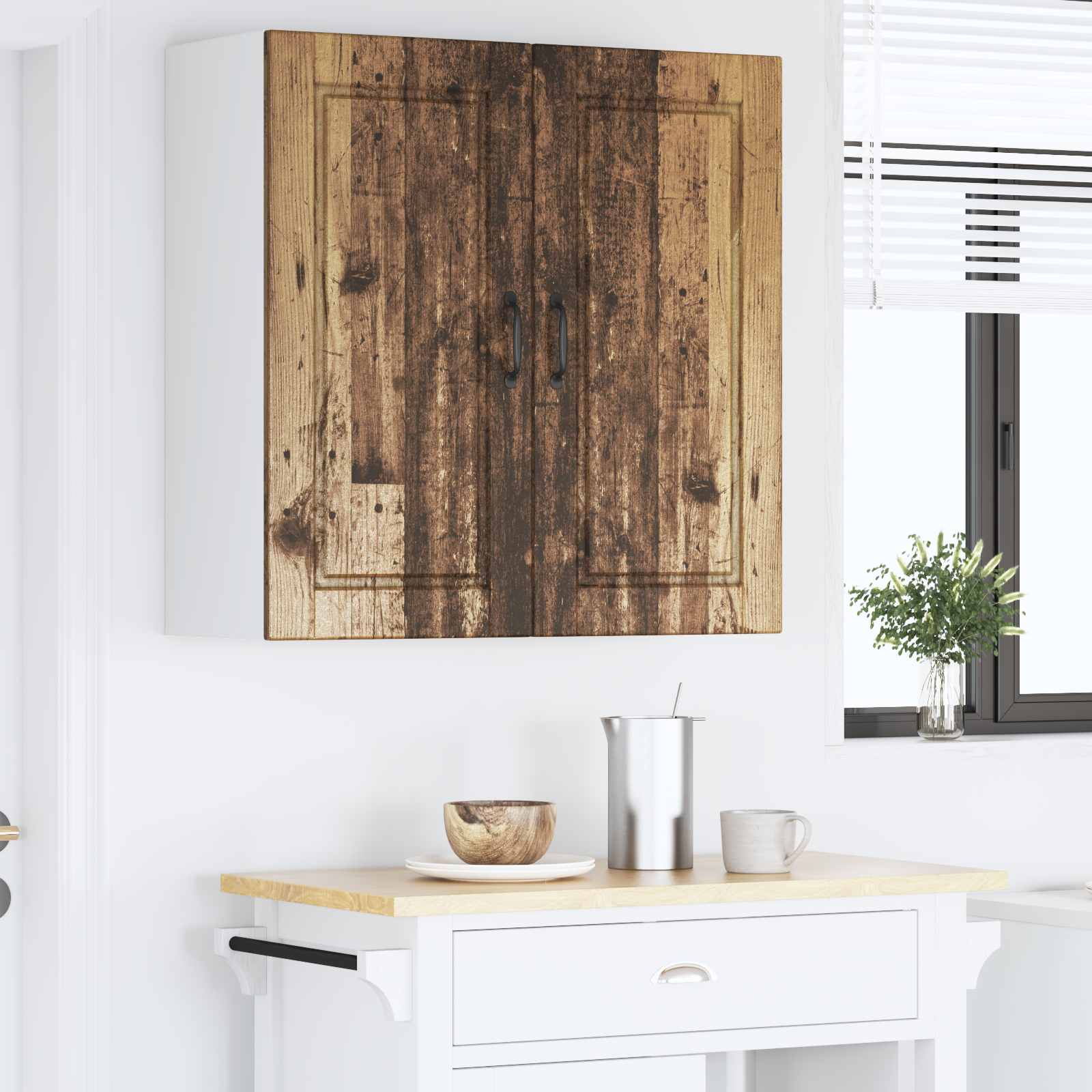 Armadietto a muro PORTO Legno vecchio 80 x 31 x 80 cm | homemem39