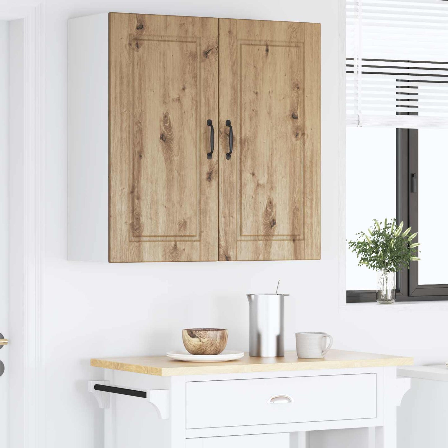Armadietto a muro PORTO Rovere artigianale 80 x 31 x 80 cm | homemem39