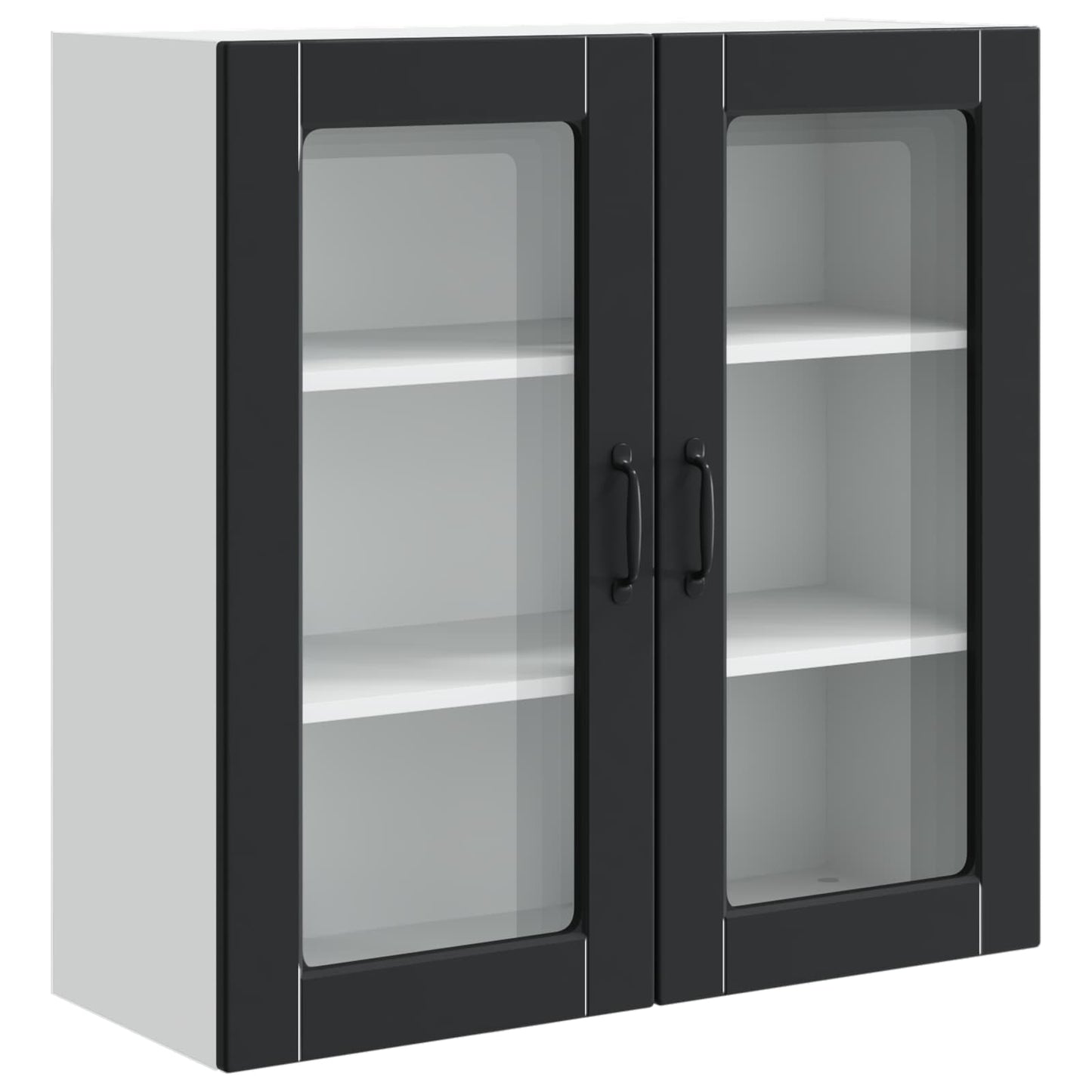 Mobile in vetro da parete PORTO Nero 80 x 31 x 80 cm | homemem39