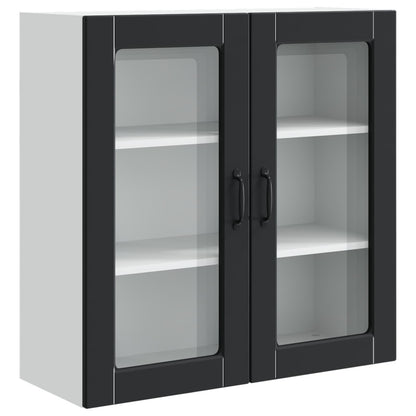 Mobile in vetro da parete PORTO Nero 80 x 31 x 80 cm | homemem39