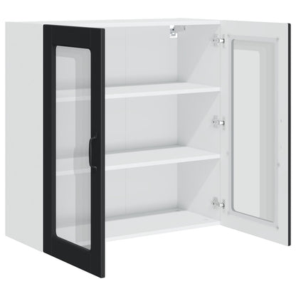 Mobile in vetro da parete PORTO Nero 80 x 31 x 80 cm | homemem39