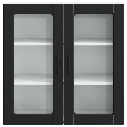 Mobile in vetro da parete PORTO Nero 80 x 31 x 80 cm | homemem39
