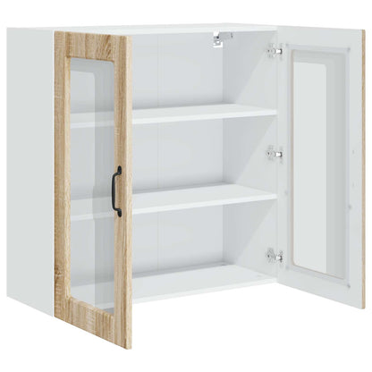 Mobile in vetro da parete PORTO Rovere Sonoma 80 x 31 x 80 cm | homemem39