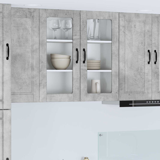 Mobile in vetro da parete PORTO Grigio cemento 80 x 31 x 80 cm | homemem39