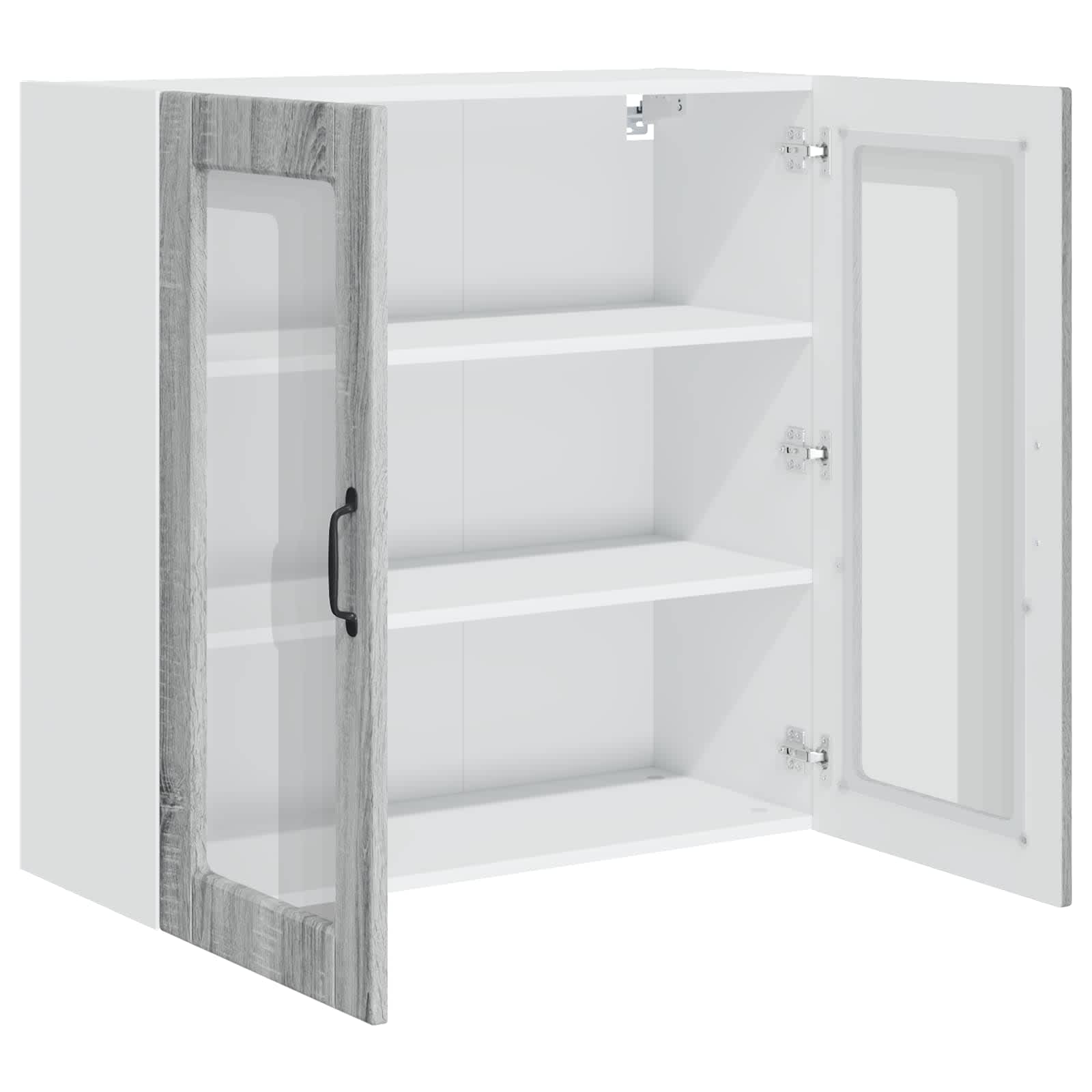 Mobile in vetro da parete PORTO Grigio Sonoma 80 x 31 x 80 cm | homemem39