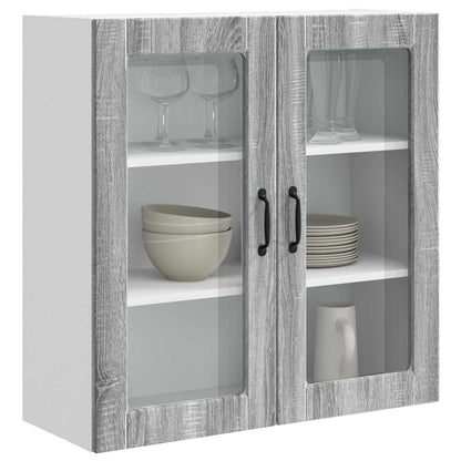 Mobile in vetro da parete PORTO Grigio Sonoma 80 x 31 x 80 cm | homemem39