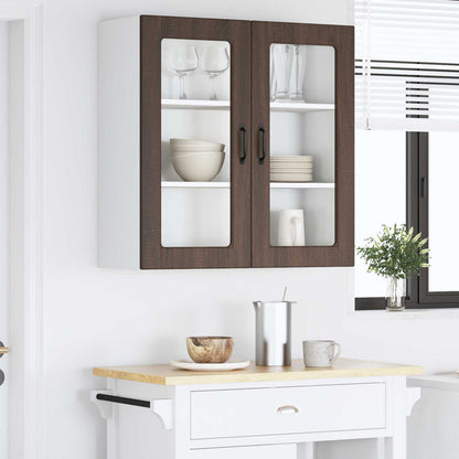 Mobile in vetro da parete PORTO Rovere Marrone 80 x 31 x 80 cm | homemem39