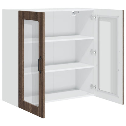 Mobile in vetro da parete PORTO Rovere Marrone 80 x 31 x 80 cm | homemem39