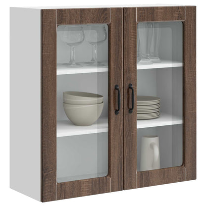 Mobile in vetro da parete PORTO Rovere Marrone 80 x 31 x 80 cm | homemem39