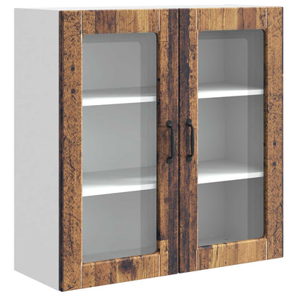 Mobile in vetro da parete PORTO Legno vecchio 80 x 31 x 80 cm | homemem39
