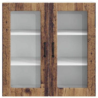 Mobile in vetro da parete PORTO Legno vecchio 80 x 31 x 80 cm | homemem39