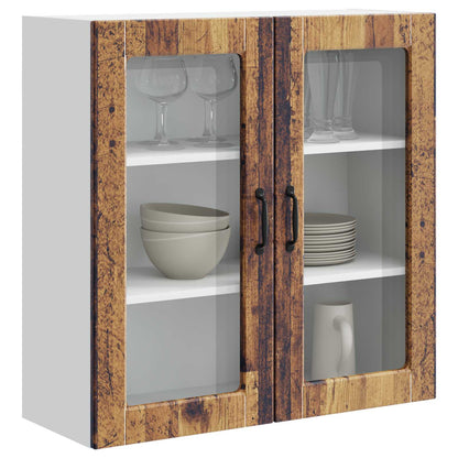 Mobile in vetro da parete PORTO Legno vecchio 80 x 31 x 80 cm | homemem39