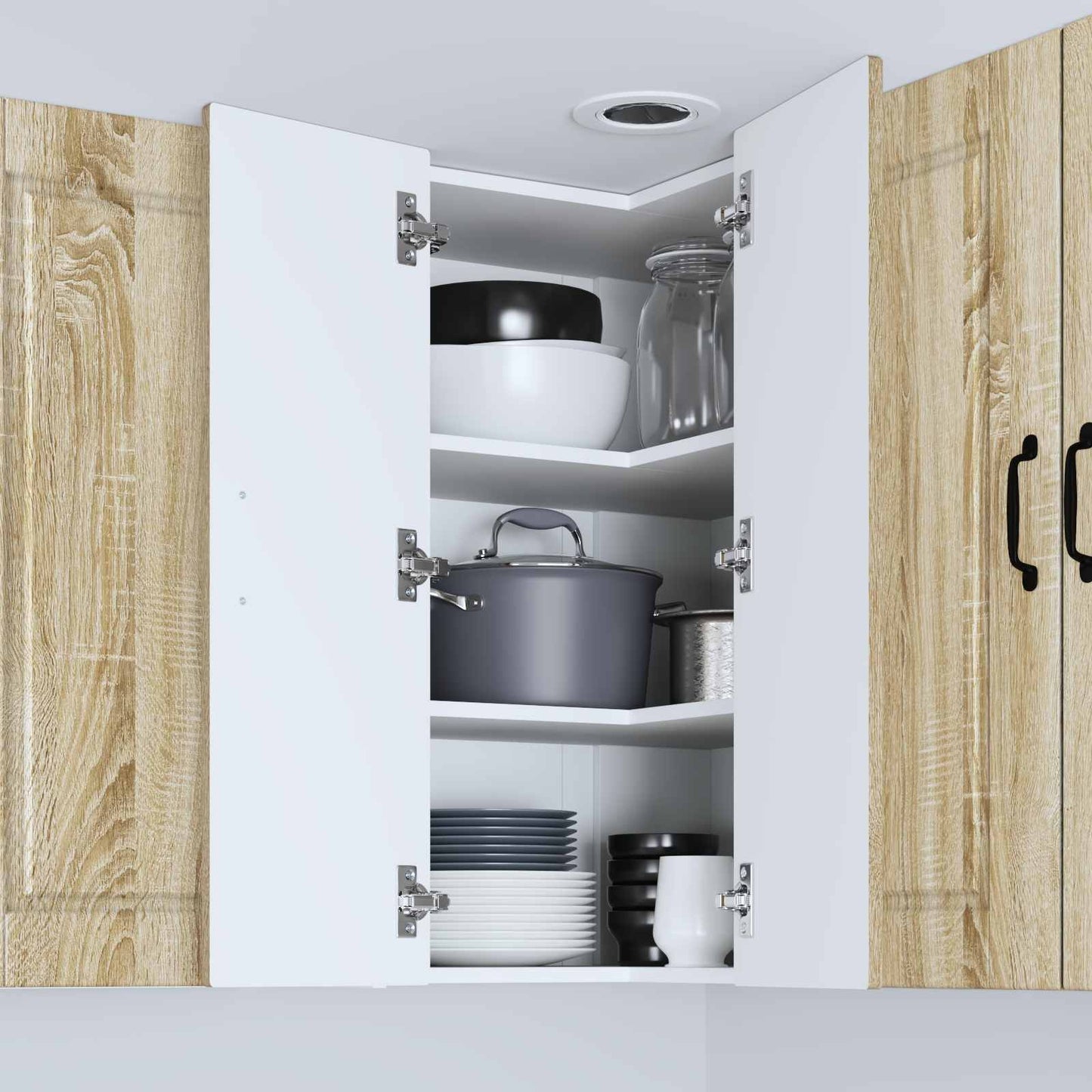 Mobile angolare per parete PORTO Rovere Sonoma 57 x 57 x 80 cm | homemem39