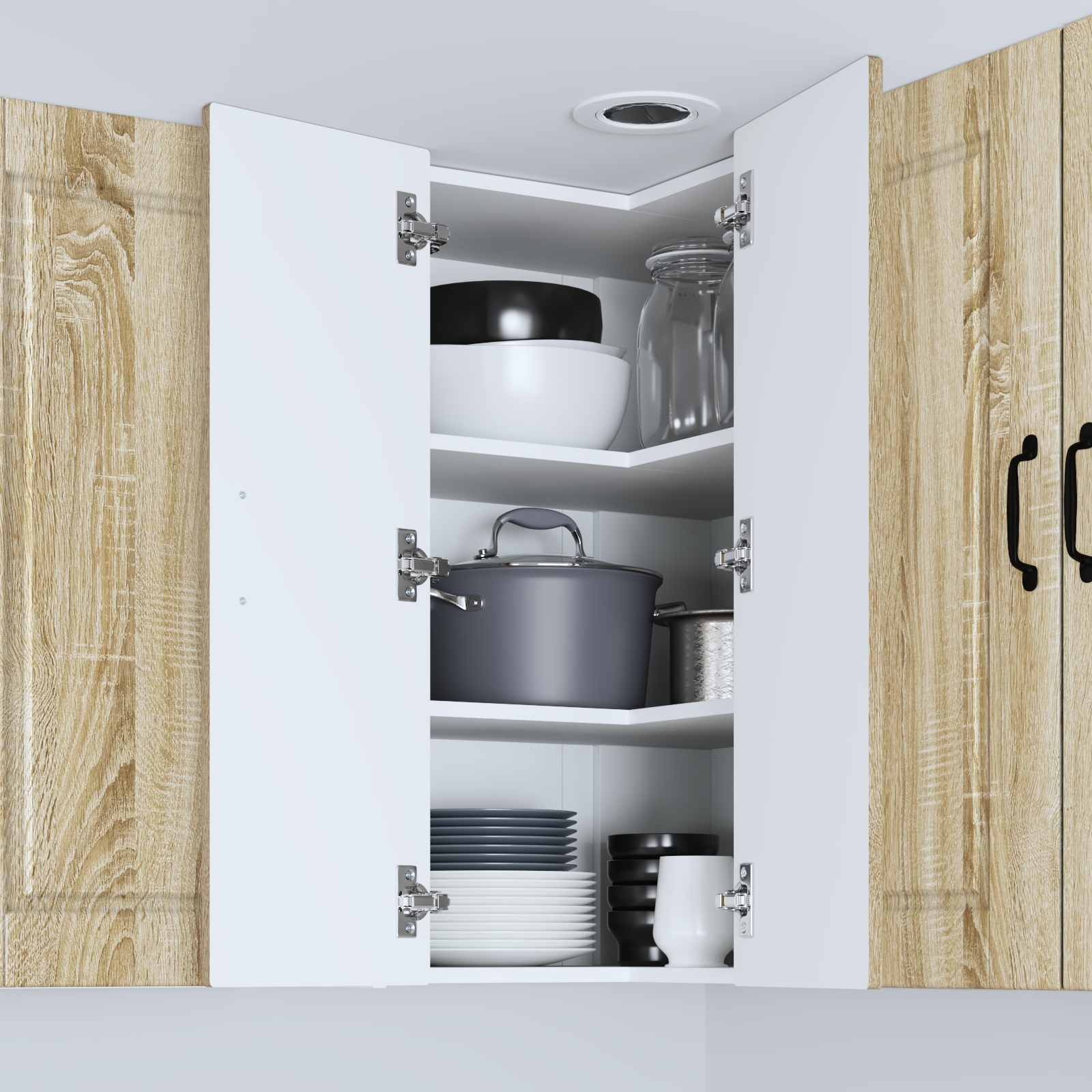 Mobile angolare per parete PORTO Rovere Sonoma 57 x 57 x 80 cm | homemem39