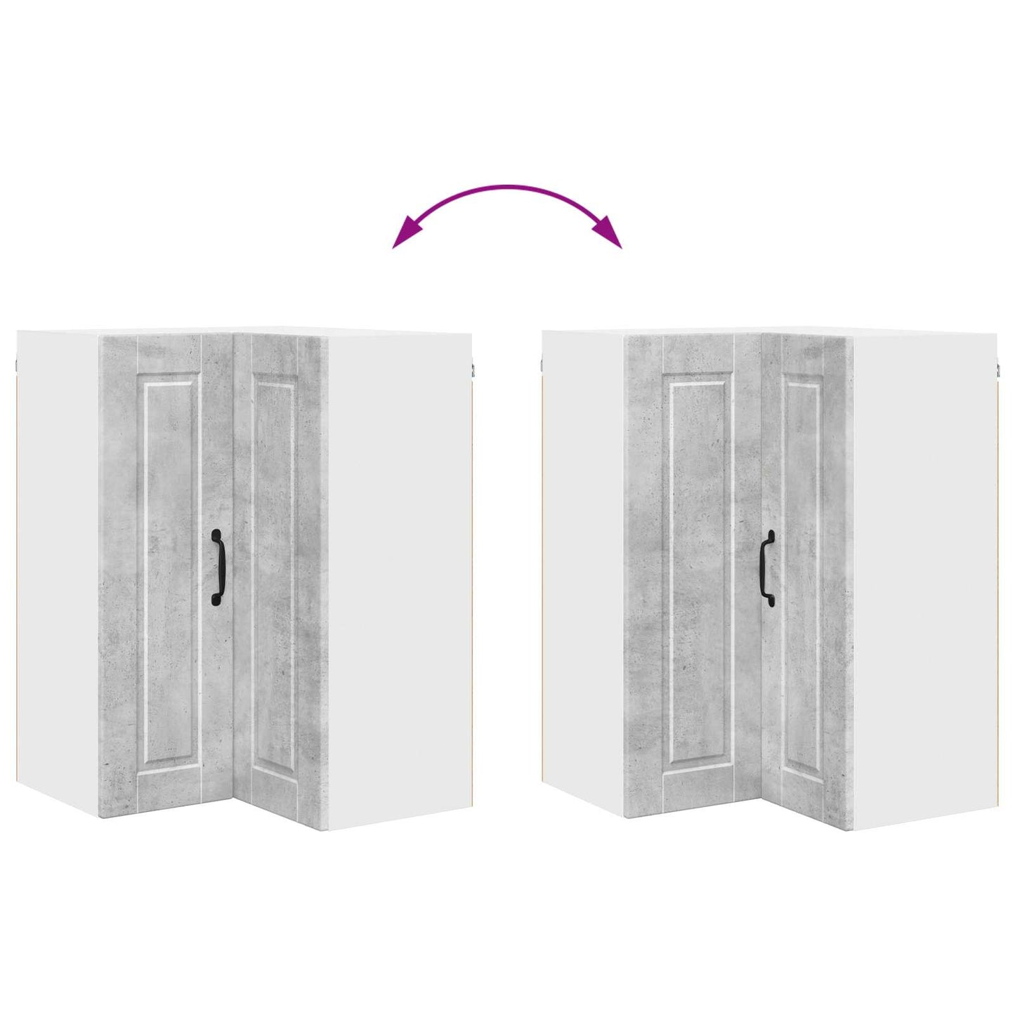 Mobile angolare per parete PORTO Grigio cemento 57 x 57 x 80 cm