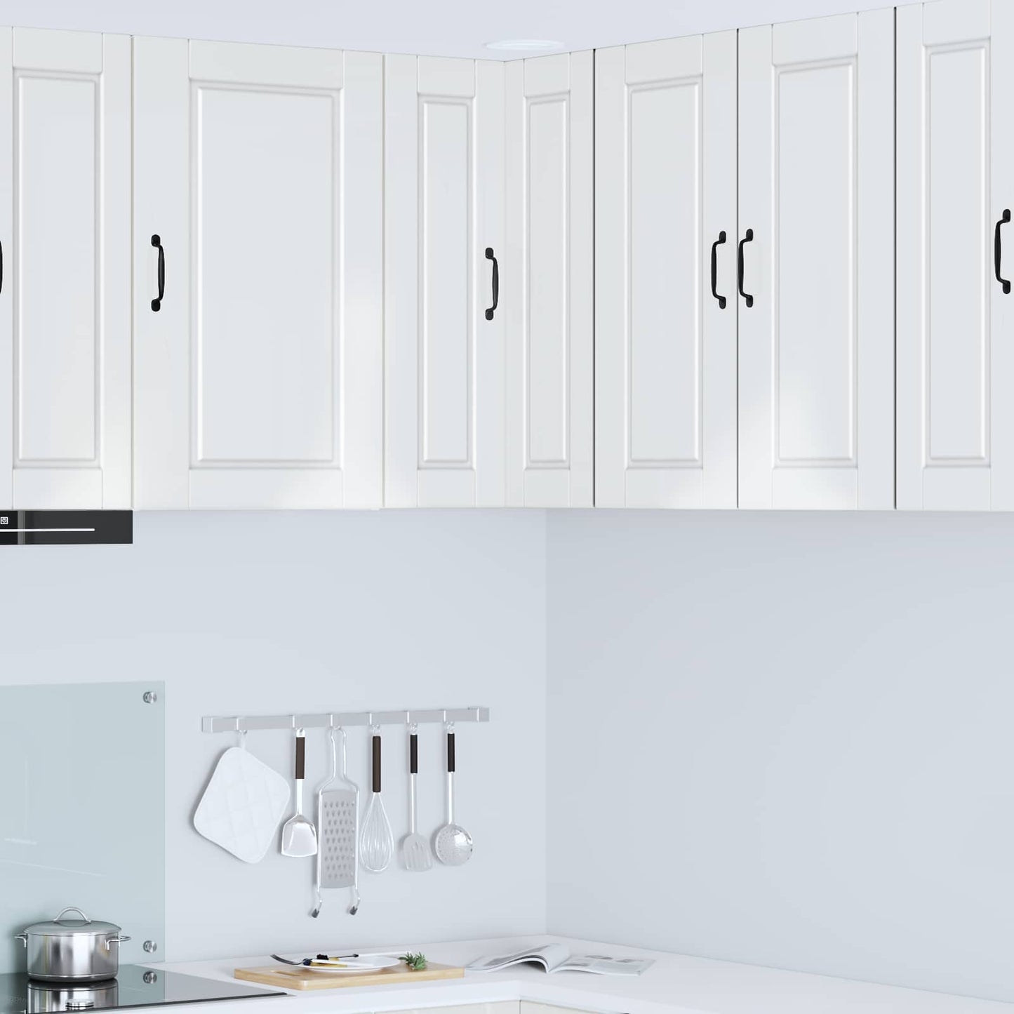 Mobile angolare per parete PORTO Bianco Lucido 57 x 57 x 80 cm | homemem39