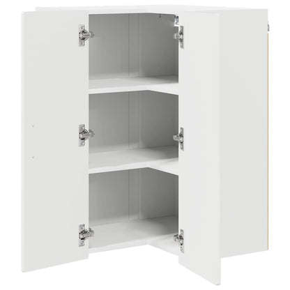 Mobile angolare per parete PORTO Bianco Lucido 57 x 57 x 80 cm | homemem39