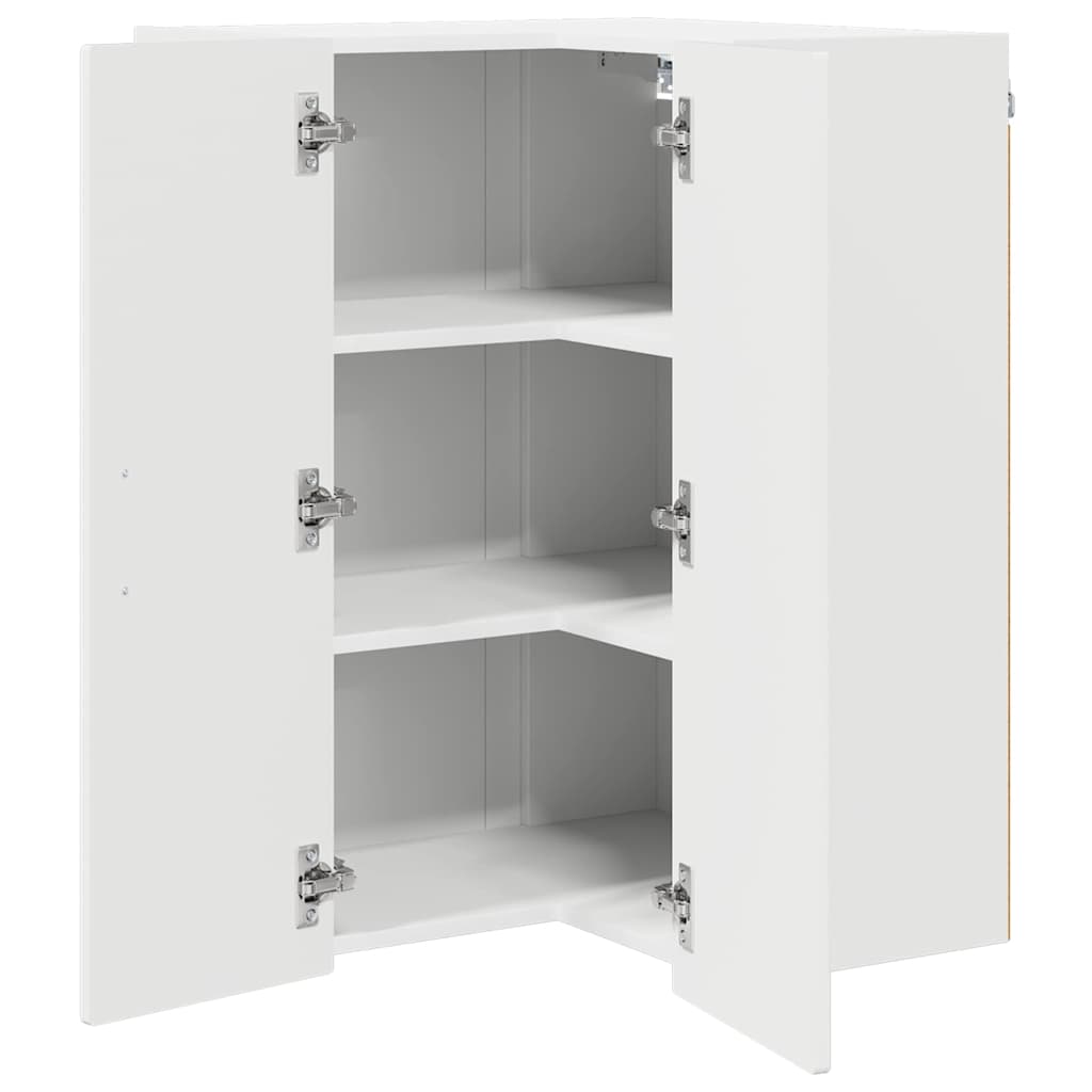 Mobile angolare per parete PORTO Bianco Lucido 57 x 57 x 80 cm