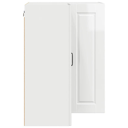 Mobile angolare per parete PORTO Bianco Lucido 57 x 57 x 80 cm | homemem39