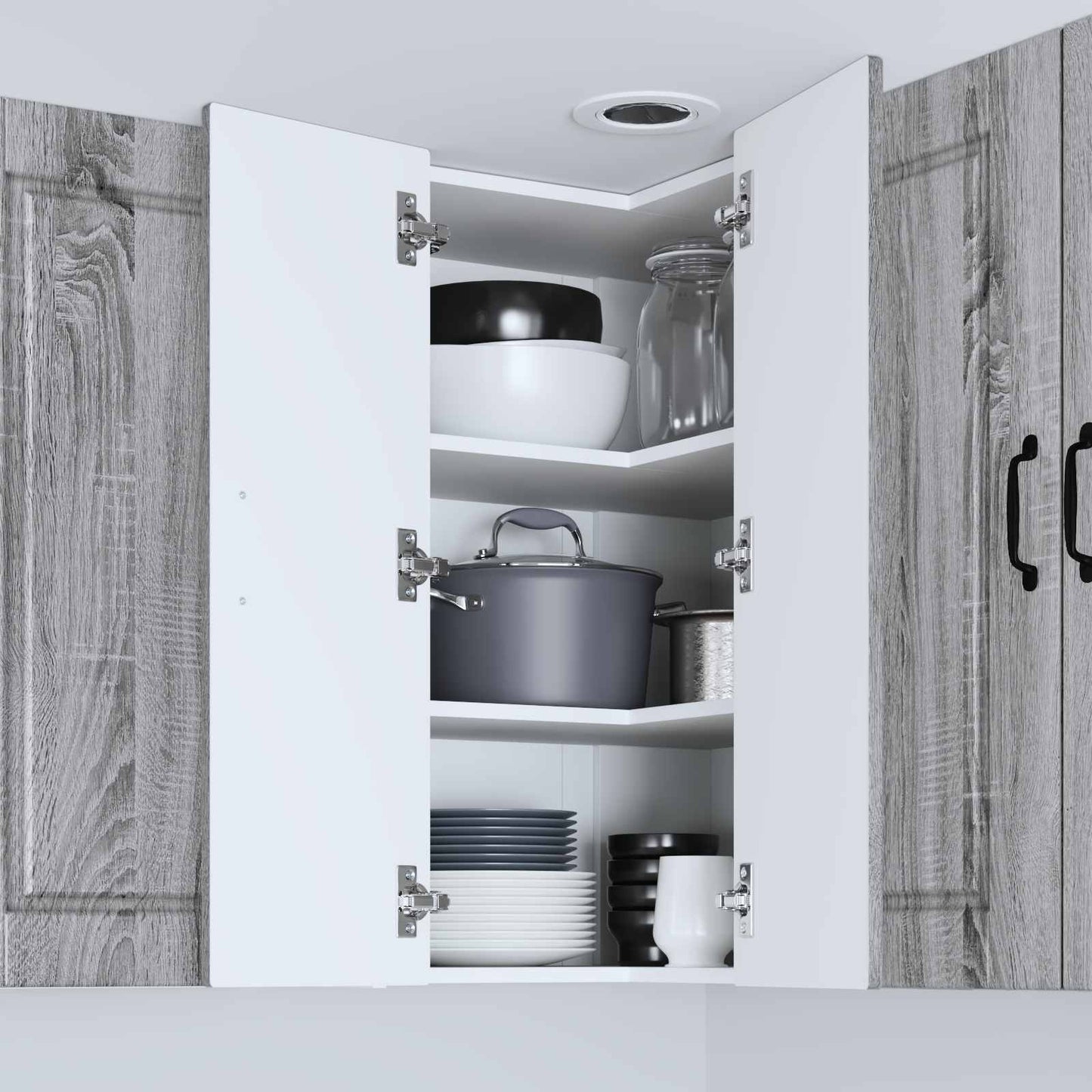Mobile angolare per parete PORTO Grigio Sonoma 57 x 57 x 80 cm | homemem39