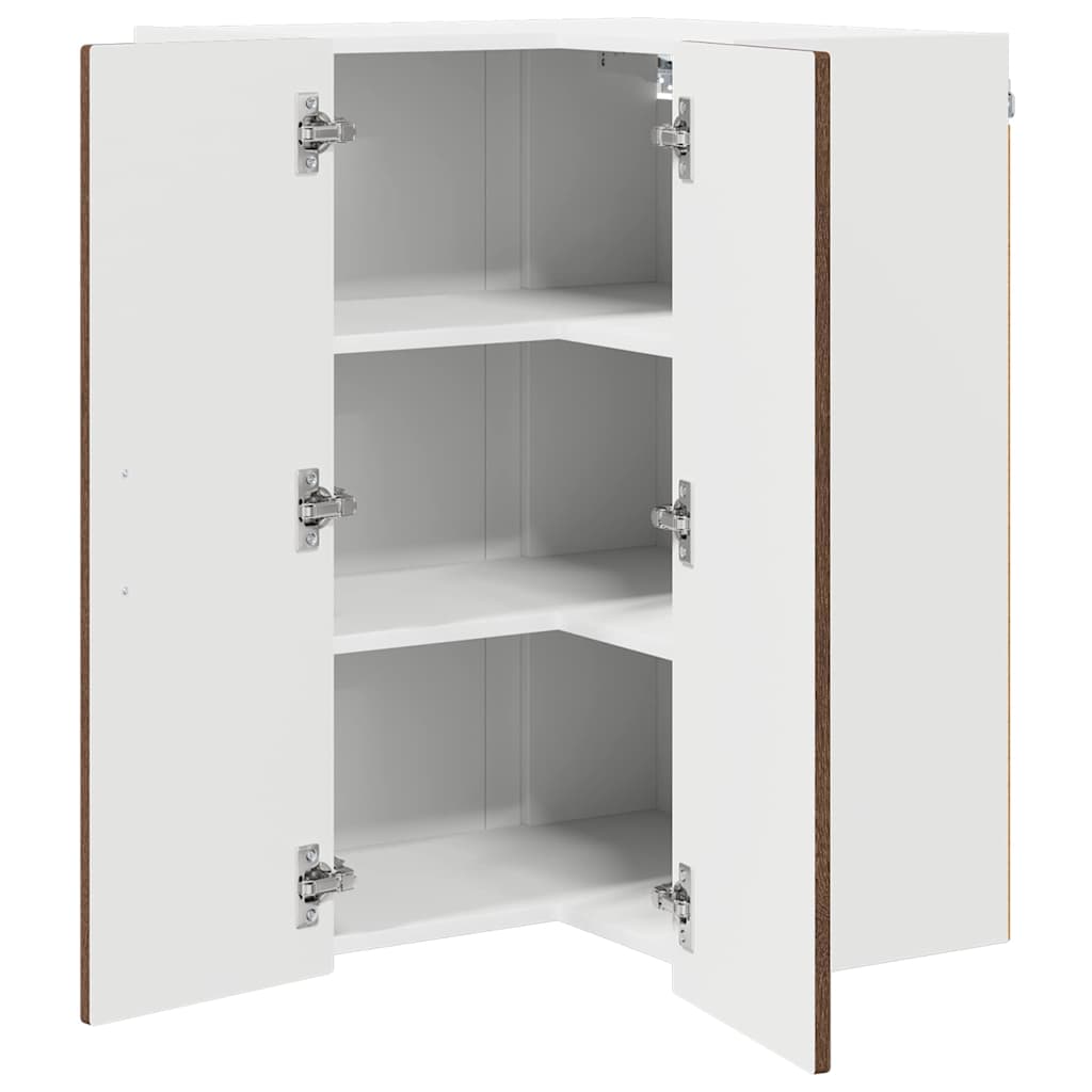 Mobile angolare per parete PORTO Rovere Marrone 57 x 57 x 80 cm | homemem39