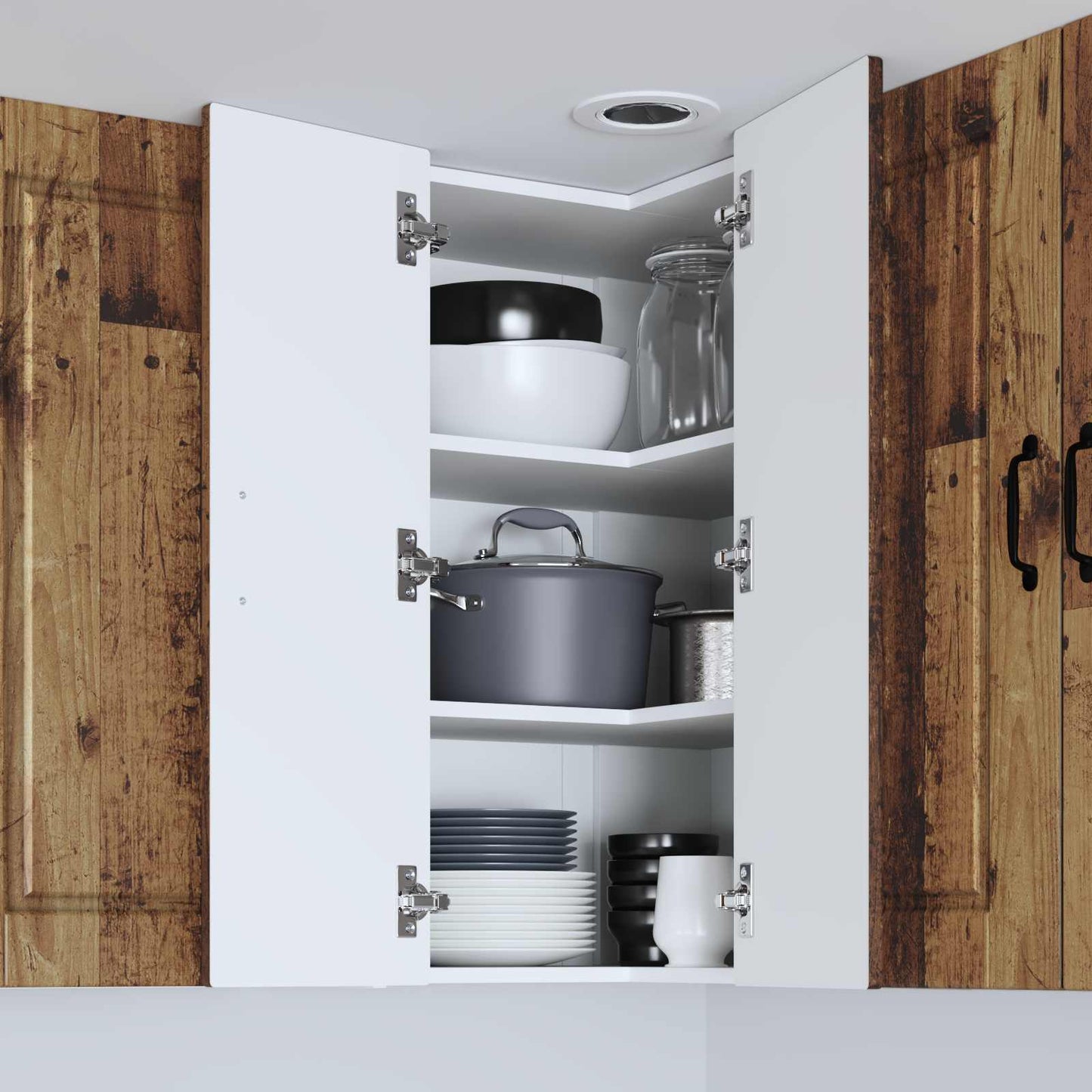Mobile angolare per parete PORTO Legno vecchio 57 x 57 x 80 cm | homemem39