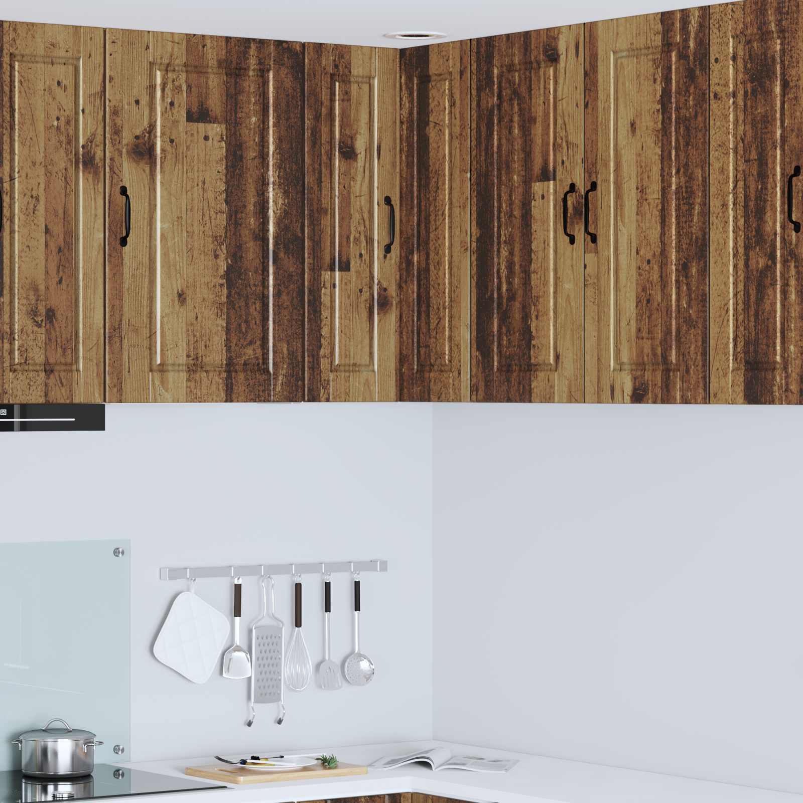 Mobile angolare per parete PORTO Legno vecchio 57 x 57 x 80 cm | homemem39
