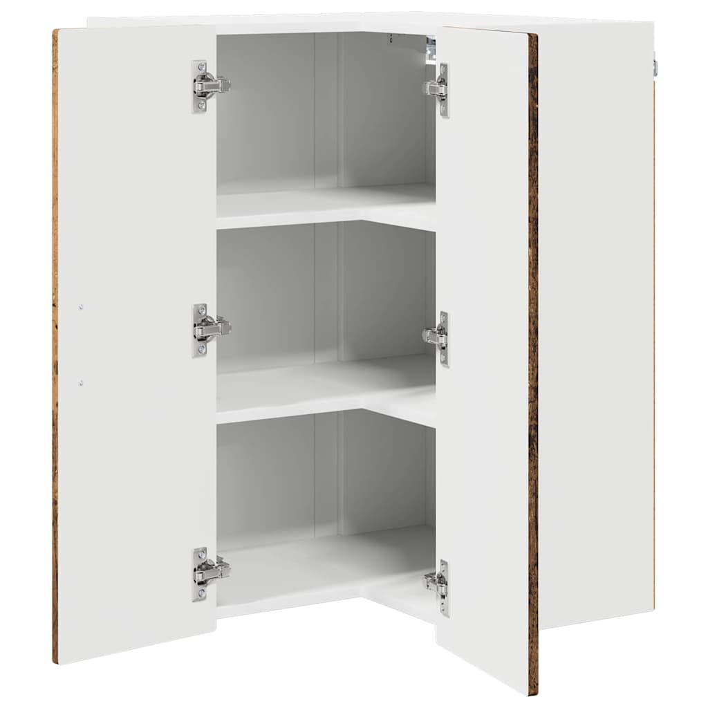 Mobile angolare per parete PORTO Legno vecchio 57 x 57 x 80 cm | homemem39