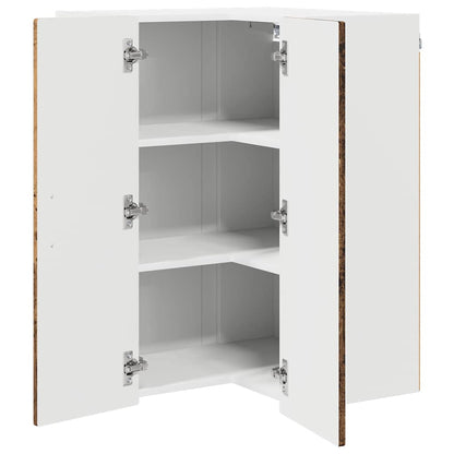 Mobile angolare per parete PORTO Legno vecchio 57 x 57 x 80 cm | homemem39