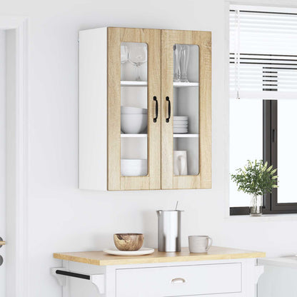 Mobile in vetro da parete PORTO Rovere Sonoma 60 x 31 x 80 cm | homemem39