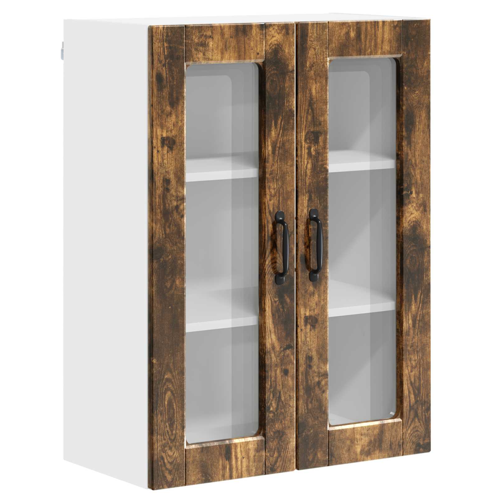 Mobile in vetro da parete PORTO Rovere fumé 60 x 31 x 80 cm | homemem39