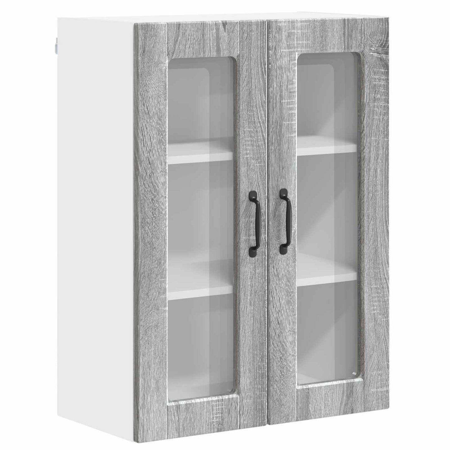 Mobile in vetro da parete PORTO Grigio Sonoma 60 x 31 x 80 cm | homemem39