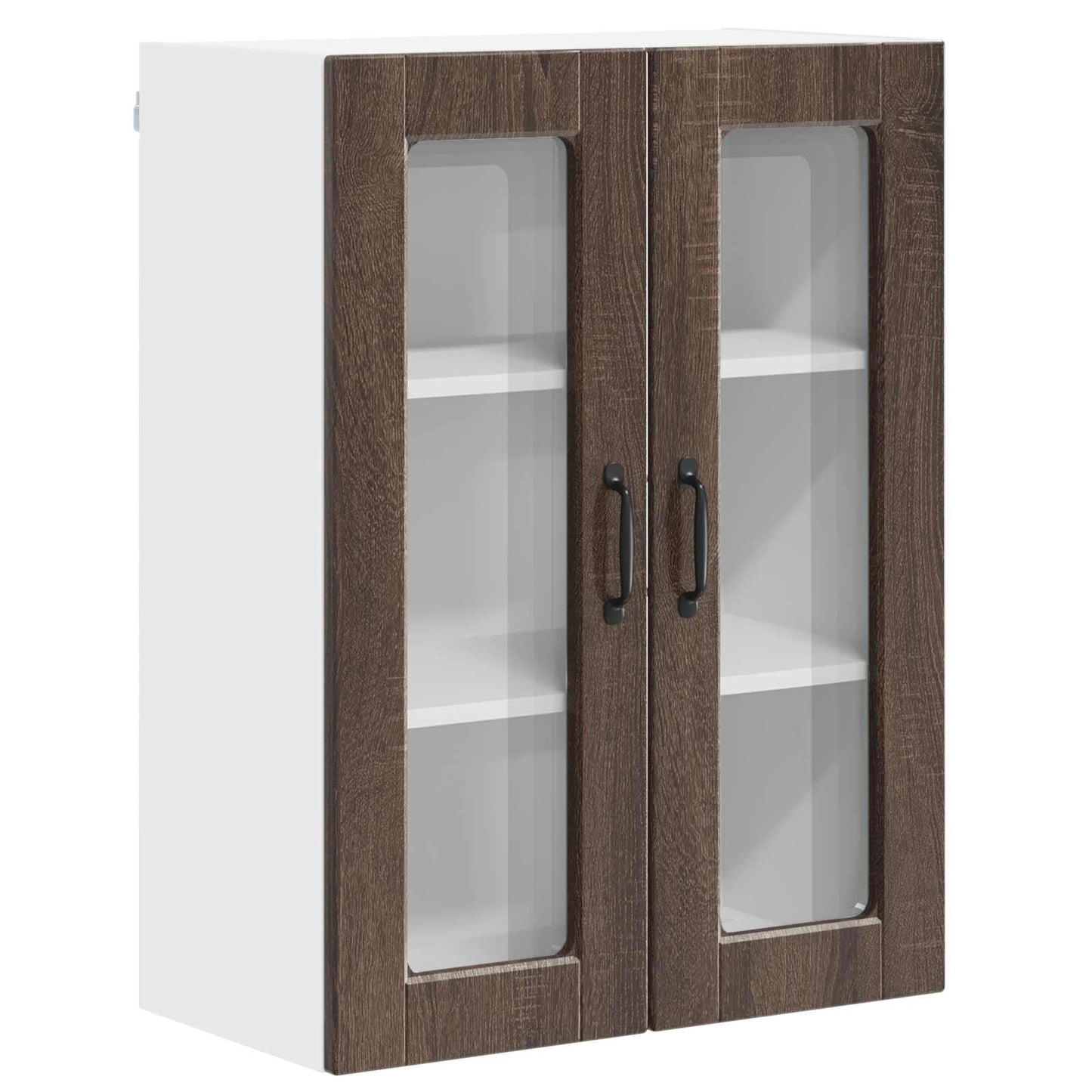 Mobile in vetro da parete PORTO Rovere Marrone 60 x 31 x 80 cm | homemem39