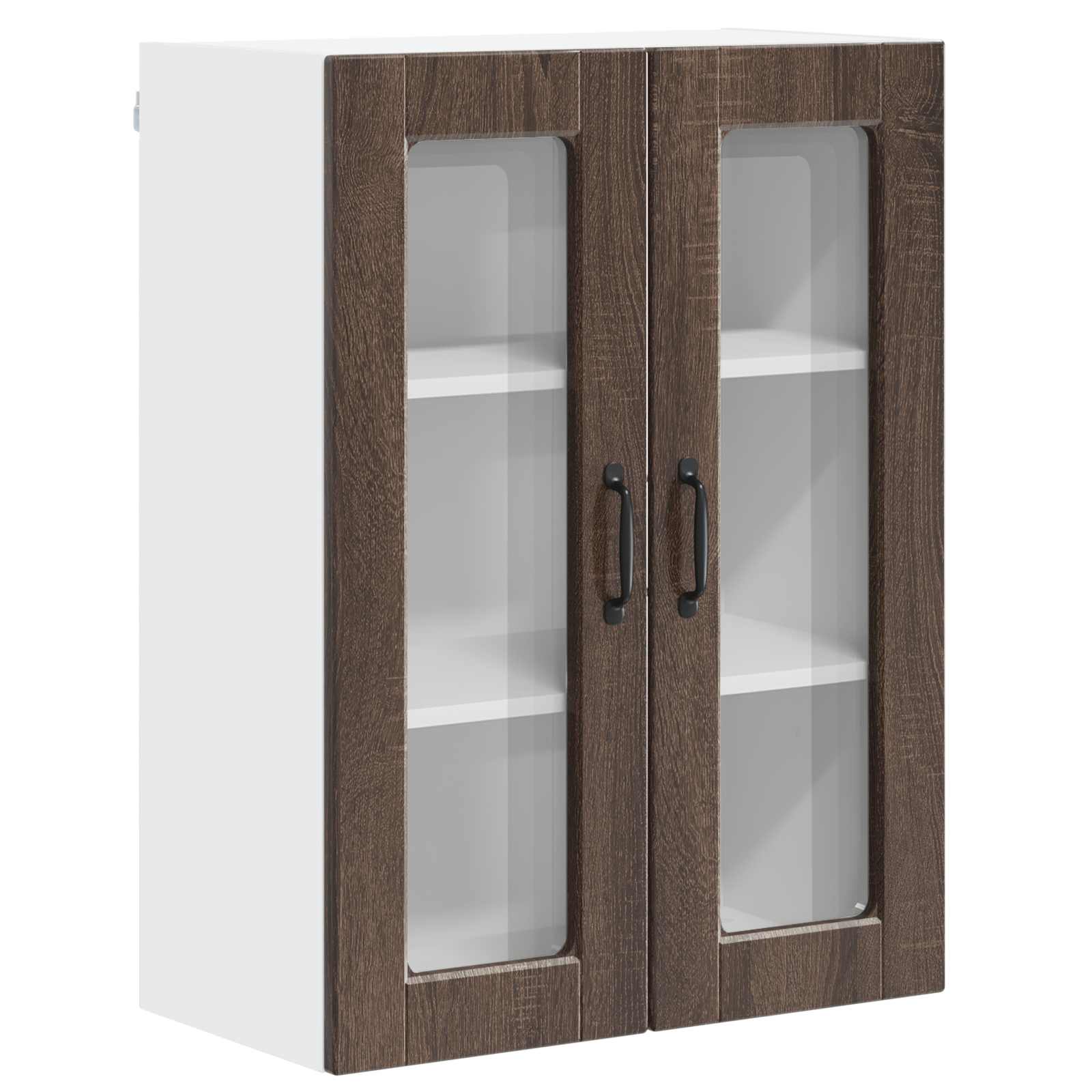 Mobile in vetro da parete PORTO Rovere Marrone 60 x 31 x 80 cm | homemem39