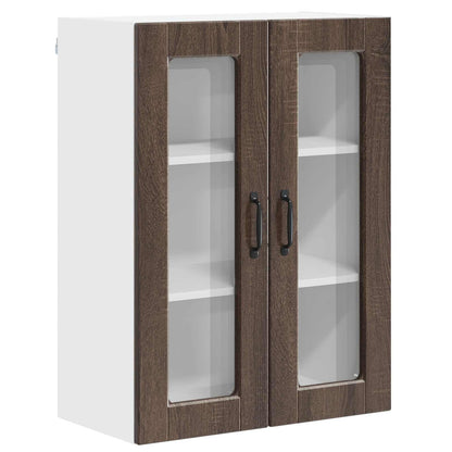 Mobile in vetro da parete PORTO Rovere Marrone 60 x 31 x 80 cm | homemem39
