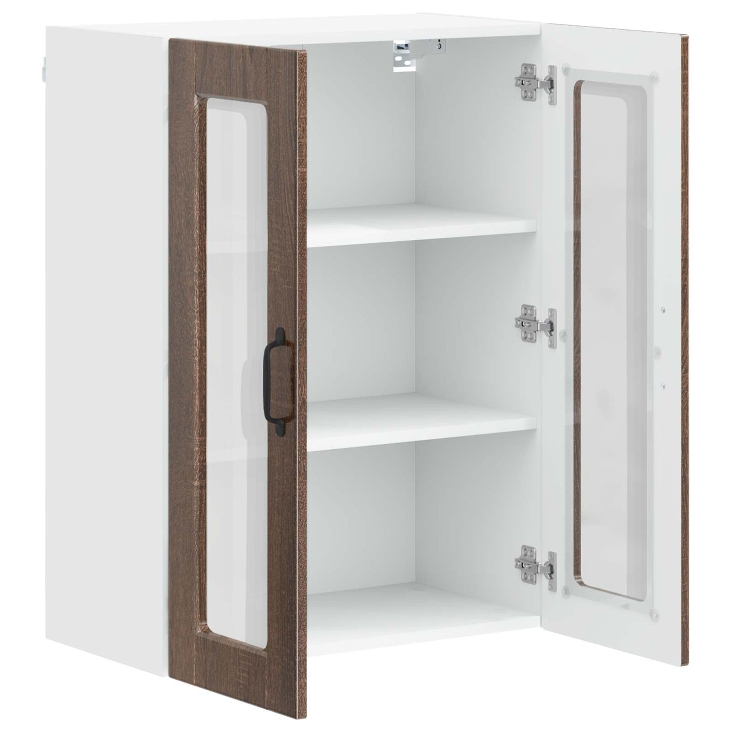 Mobile in vetro da parete PORTO Rovere Marrone 60 x 31 x 80 cm | homemem39