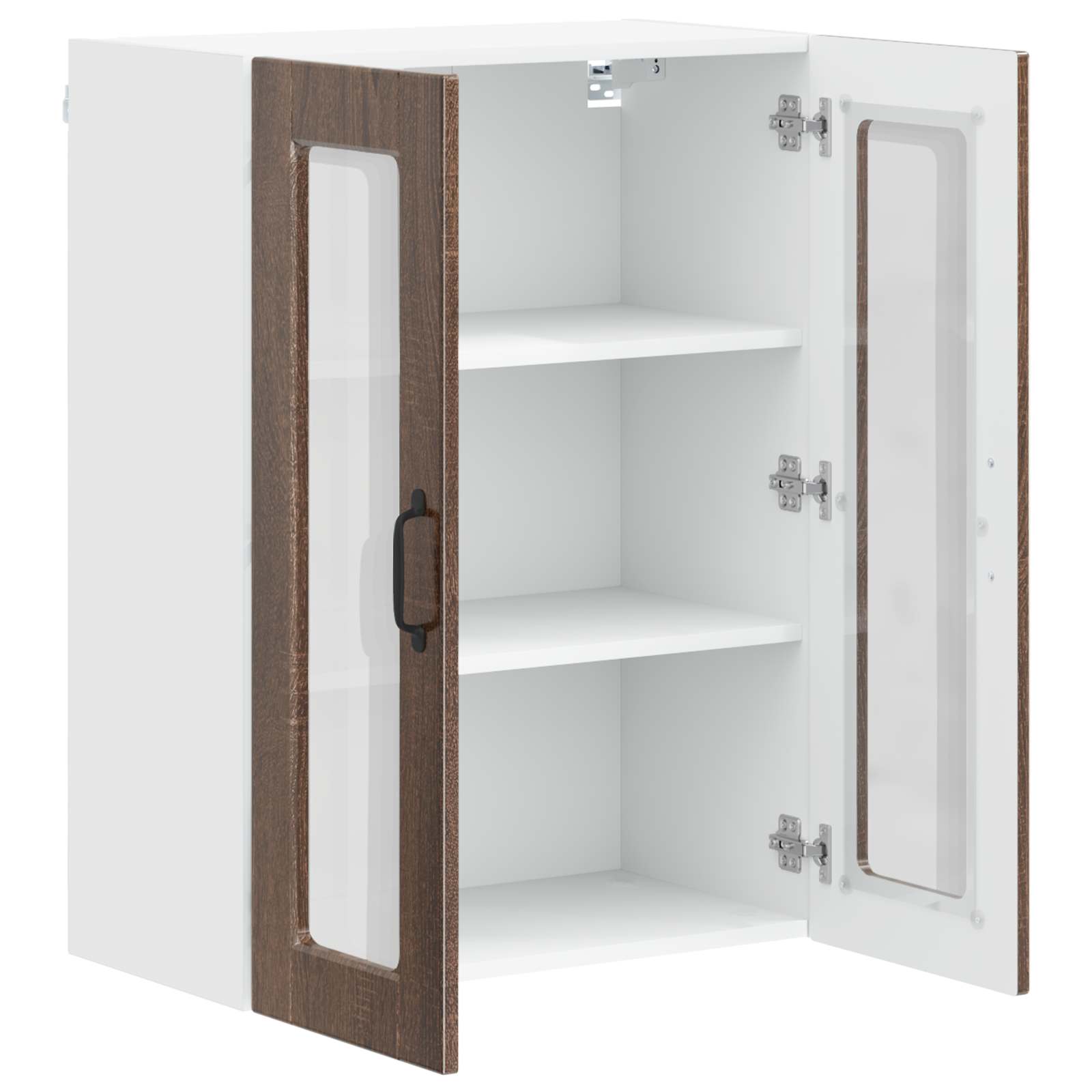Mobile in vetro da parete PORTO Rovere Marrone 60 x 31 x 80 cm | homemem39