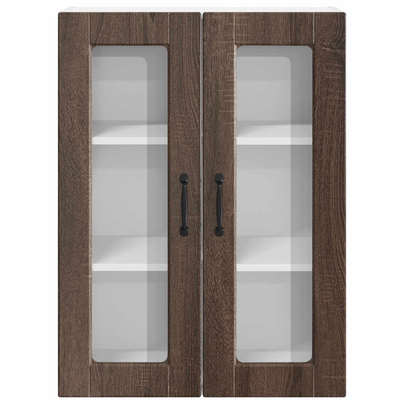 Mobile in vetro da parete PORTO Rovere Marrone 60 x 31 x 80 cm | homemem39
